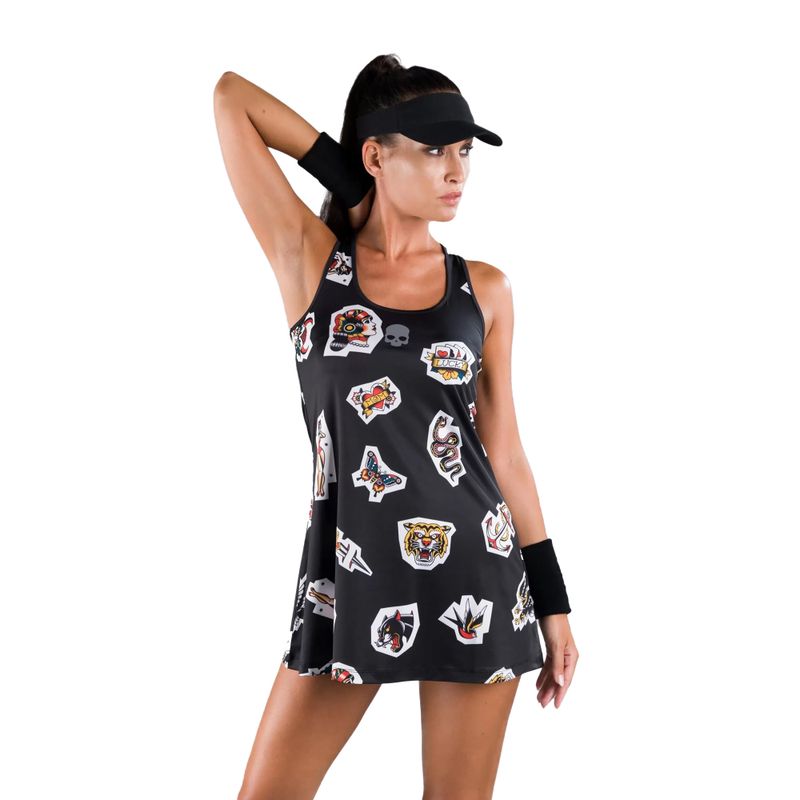 Tennisdress HYDROGEN Tattoo Tech schwarz T01522007