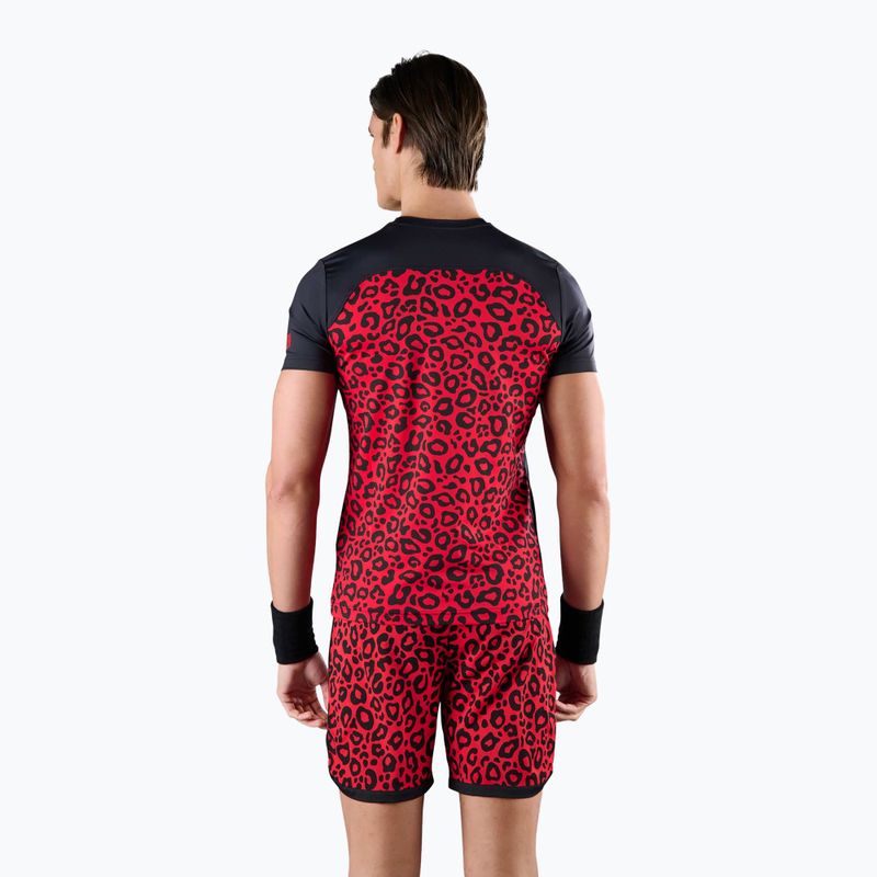 Herren HYDROGEN Panther Tech Tee schwarz/rot Tennisshirt 2