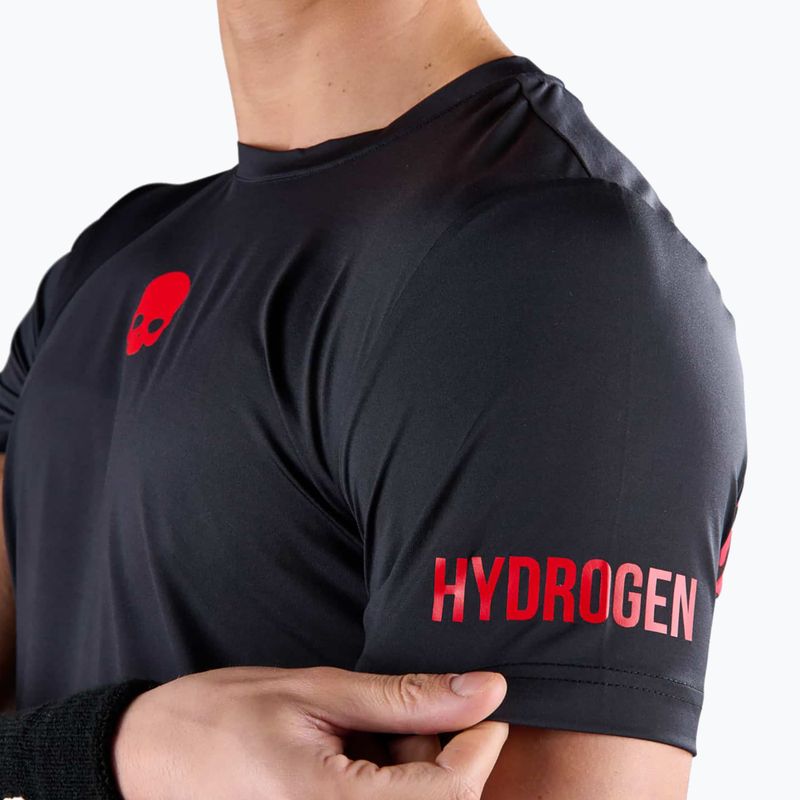Herren HYDROGEN Panther Tech Tee schwarz/rot Tennisshirt 4