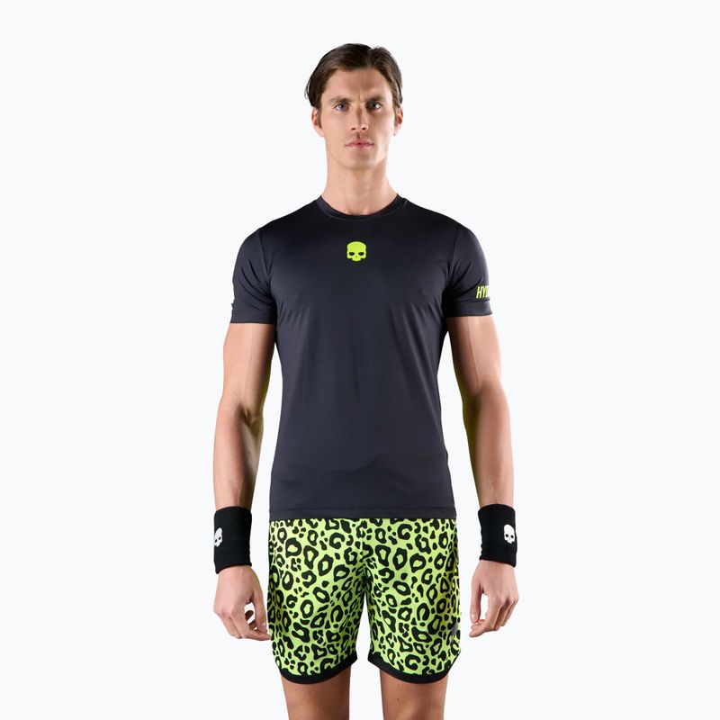 Herren HYDROGEN Panther Tech Tee schwarz/gelb Tennisshirt