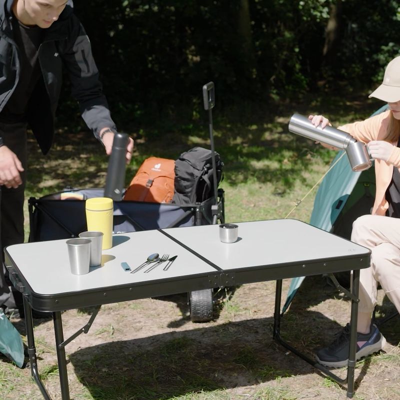 Klappbarer Campingtisch KADVA CAMPtable groß für 4-6 Personen grau 18