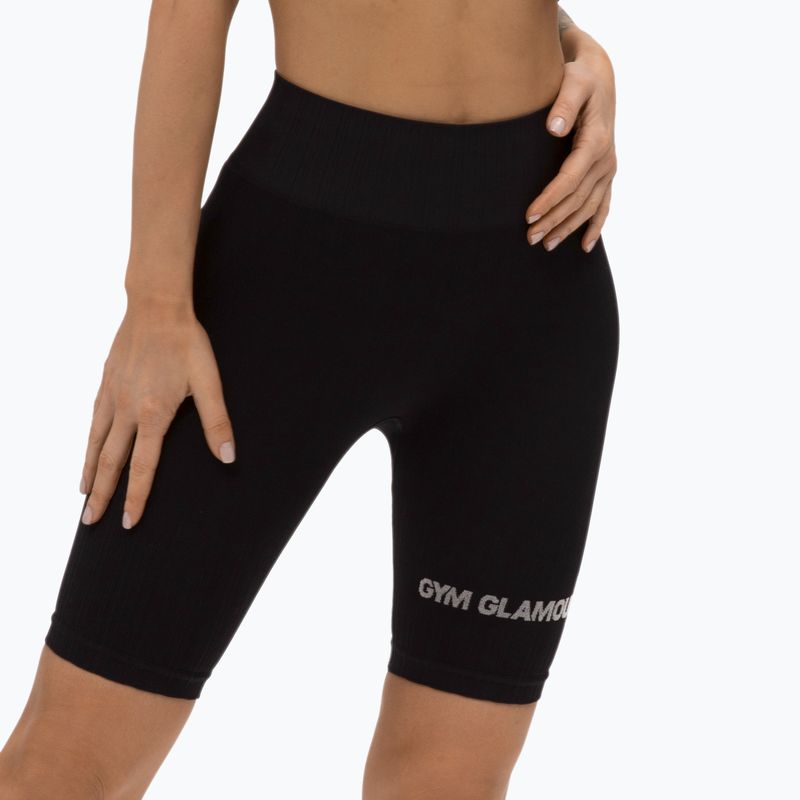 Damen Trainingsshorts Gym Glamour Bikers push up schwarz 315