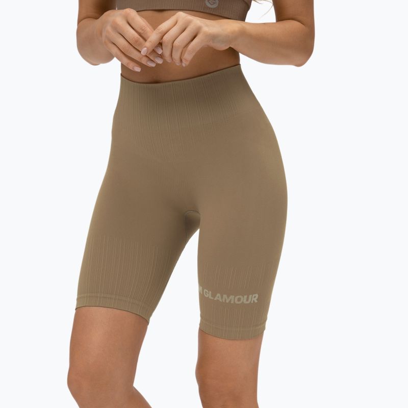 Damen Trainingsshorts Gym Glamour Bikery push up beige 316