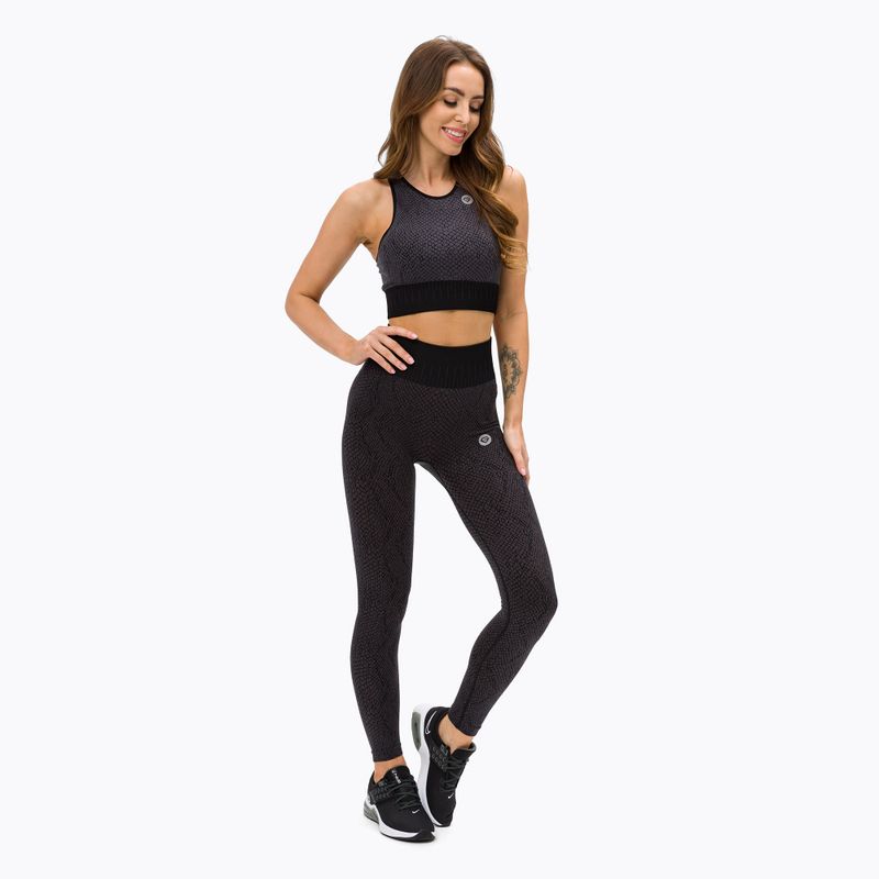 Damen Trainings-BH Gym Glamour Top Snake grau 366 2