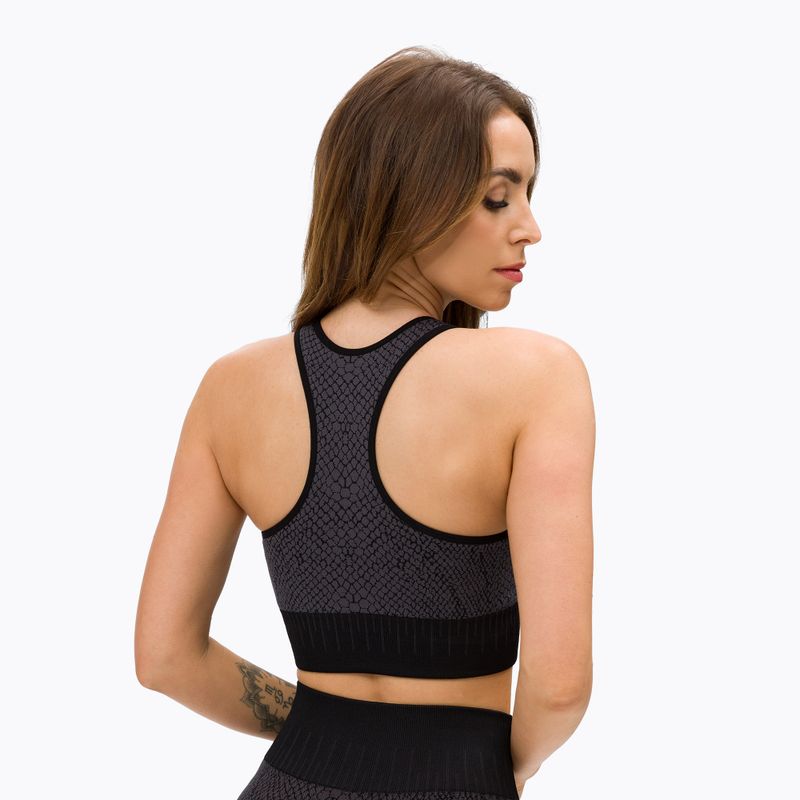 Damen Trainings-BH Gym Glamour Top Snake grau 366 3