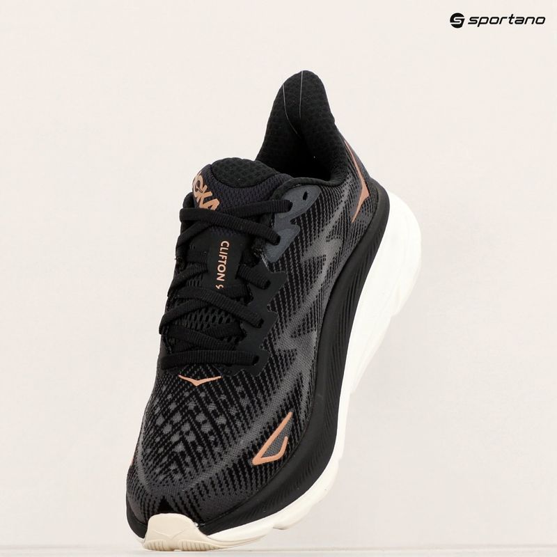 Damen Laufschuhe HOKA Clifton 9 schwarz/rosa gold 9