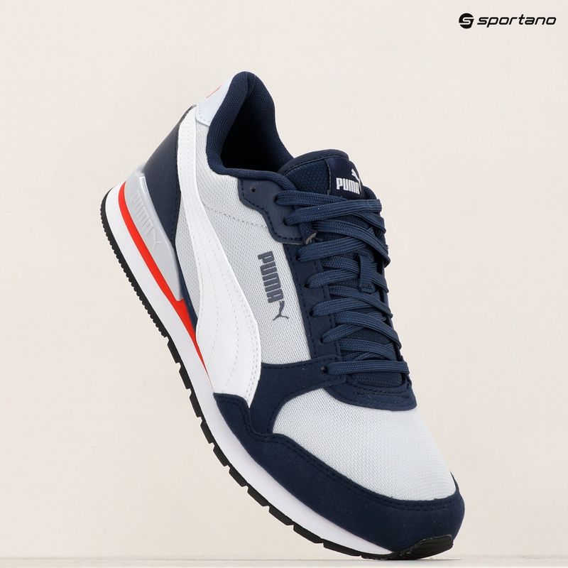 PUMA ST Runner v3 Mesh silberne Nebel/weiß/club navy/für alle Zeit rot/schwarz Schuhe 14