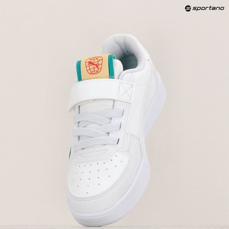 Kinderschuhe PUMA Caven 2.0 Ready, Set, Better AC+ PS puma weiß/Kobaltglasur/sparkling grün