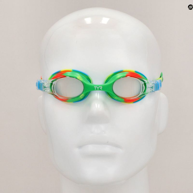 Kinderschwimmbrille TYR Swimple Tie Dye Non-Mirrored klar/ grün/ orange 8