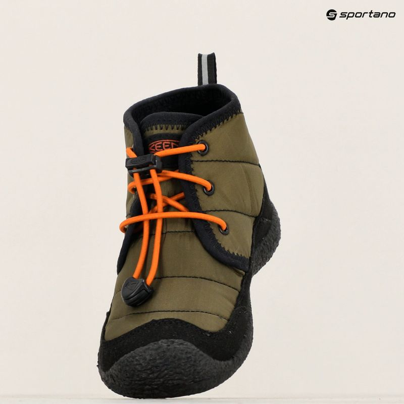 KEEN Howser II Chukka WP Kinderstiefel dark olive/gold flame 9