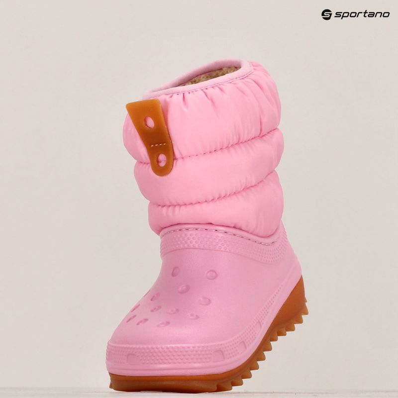 Crocs Classic Neo Puff Boot Kleinkind rosa Tweed / Gummi Kinderschneestiefel 9