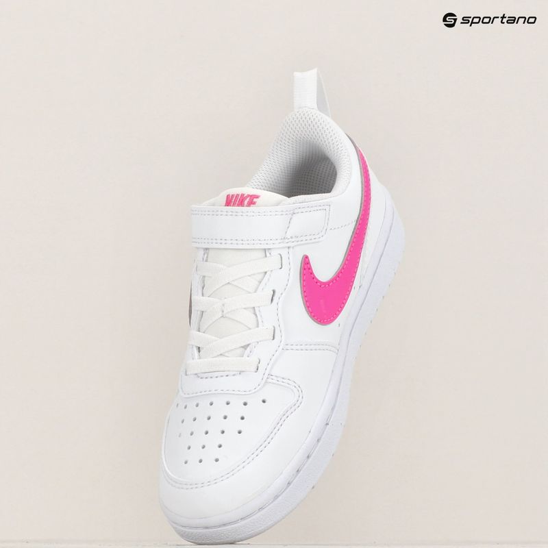 Nike Court Borough Low Kinderschuhe Recraft weiß/laser fuchsia 9