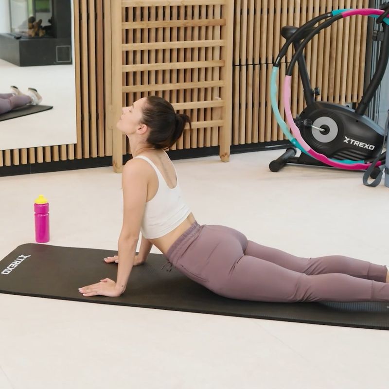 Trainingsmatte TREXO NBR 15 mm mit Gurt Rosa 13