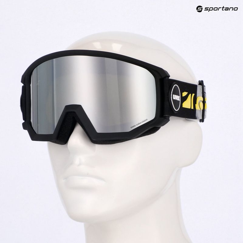 Skibrille UVEX Athletic CV black matt/mirror silver green 7