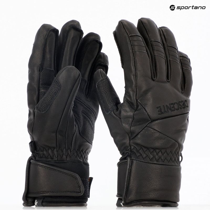 Skihandschuhe Herren Descente 5 Finger Leather black 7