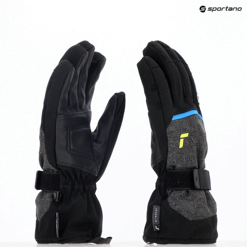 Skihandschuhe Reusch Outset R-Tex XT black melange/safety yellow/brilliant blue 12