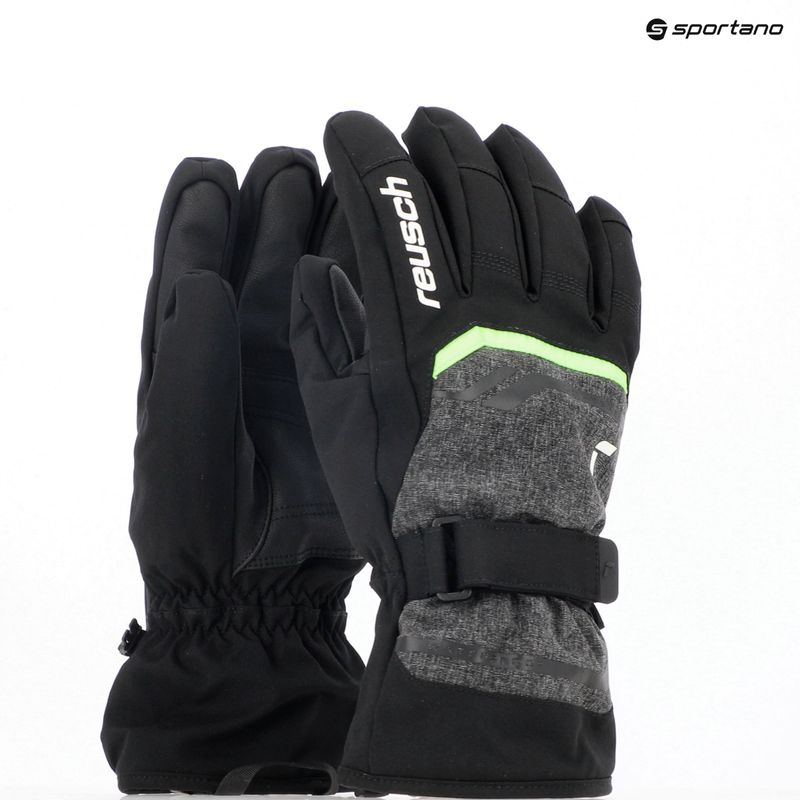 Skihandschuhe Reusch Outset R-Tex XT black/black melange/neon green 11