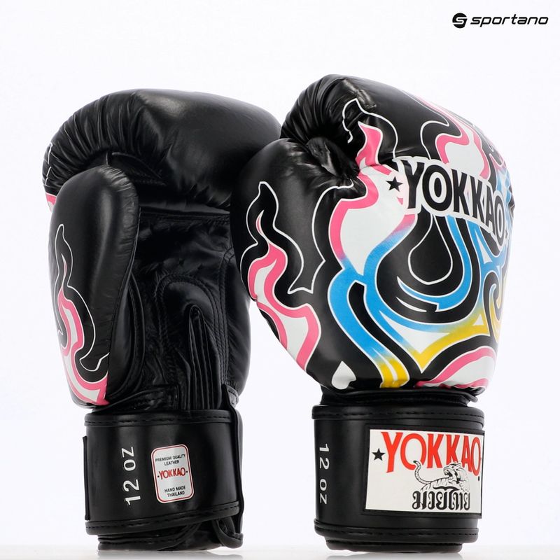 Herren Boxhandschuhe YOKKAO Flames schwarz 8