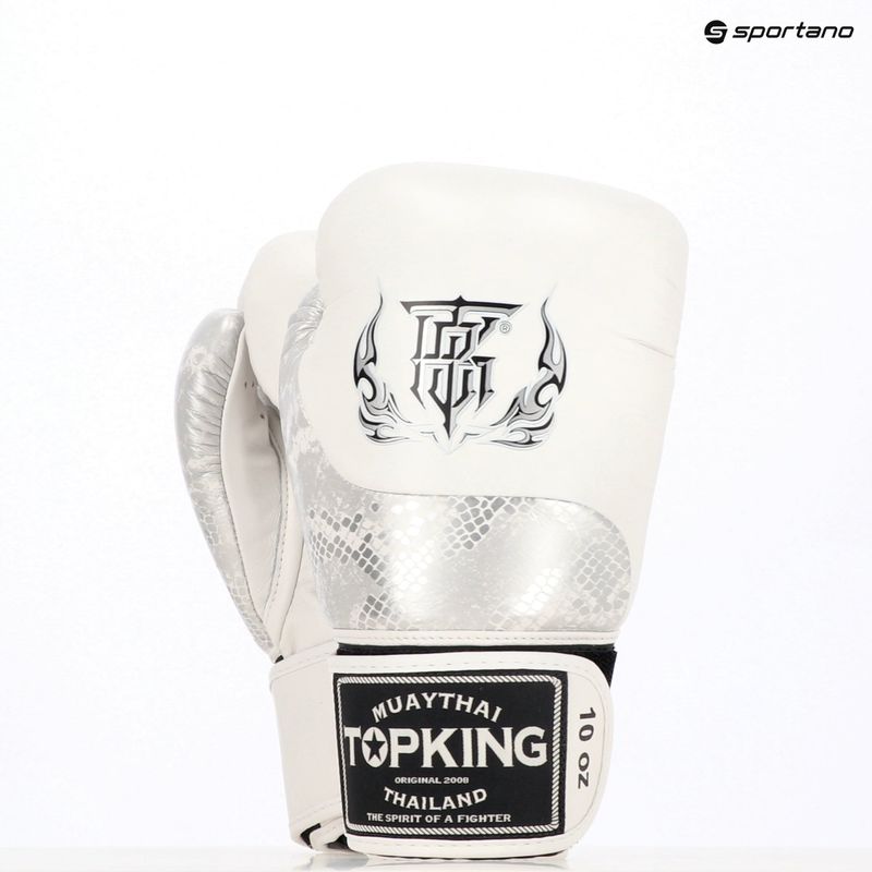 Boxhandschuhe Top King Muay Thai Power Snake white/silver 7