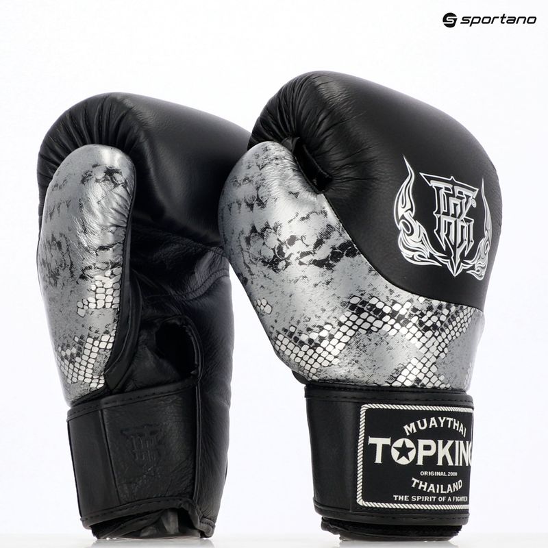 Boxhandschuhe Top King Muay Thai Power Snake black/silver 7