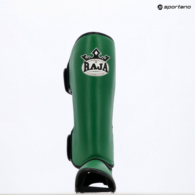 Schienbein- und Fußschützer RAJA BOXING Lightweight Shin Guards Genuine Leather dark green 8