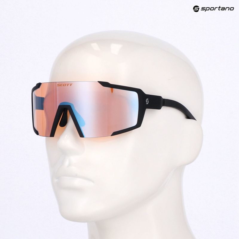 SCOTT Shield schwarz matt/blaue Chrom-Enhancer-Sonnenbrille 7