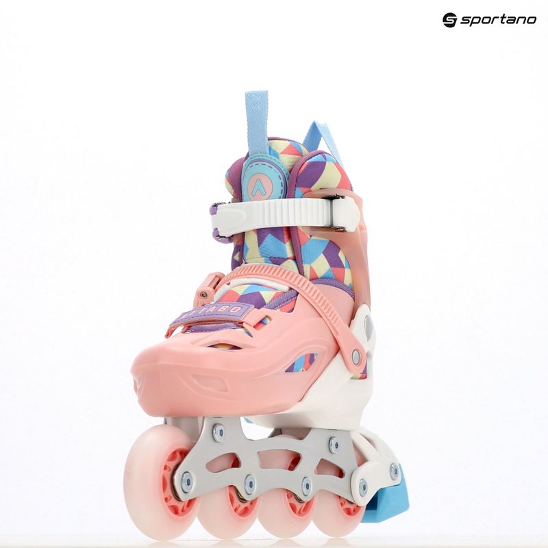 Kinder Inline-Skates ATTABO Flashled einstellbar rosa 20