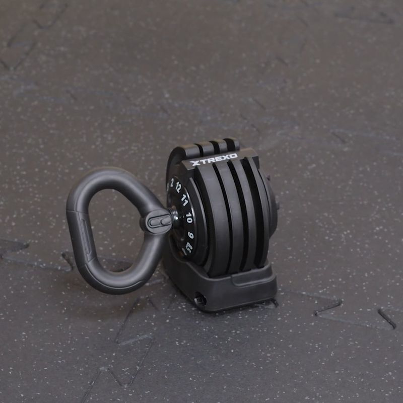 XTREXO TXO-B4W004 12kg verstellbare Kettlebell schwarz 15