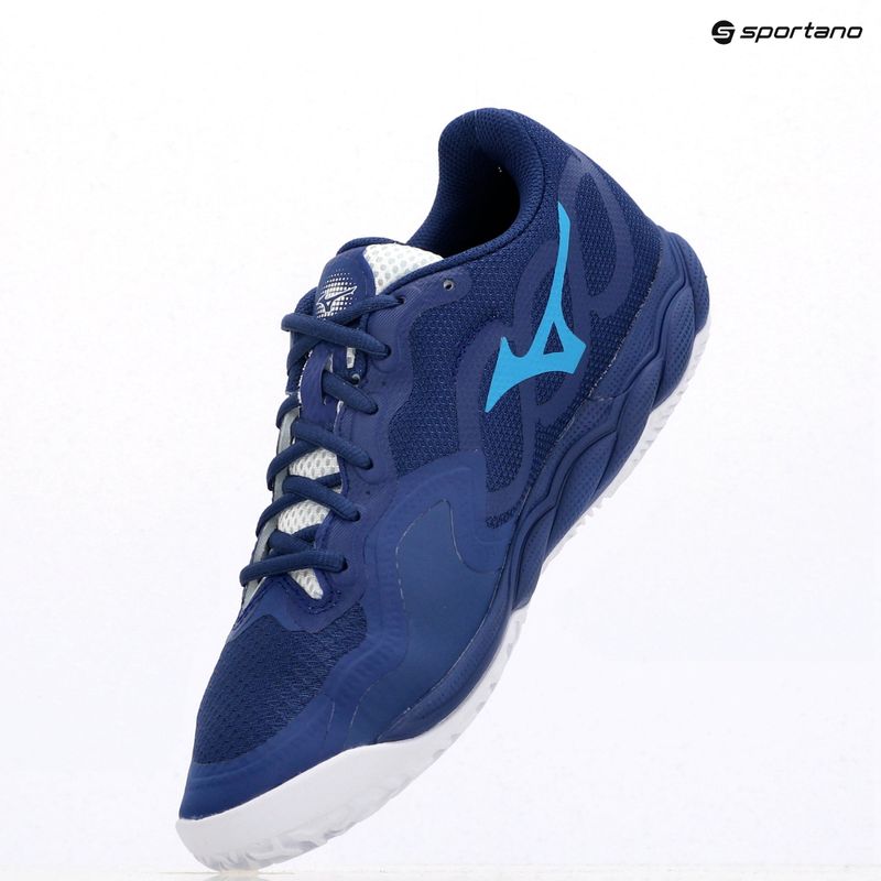 Tennisschuhe Herren Mizuno Wave Enforce Court CC bellwether blue/ white/ fjord blue 9