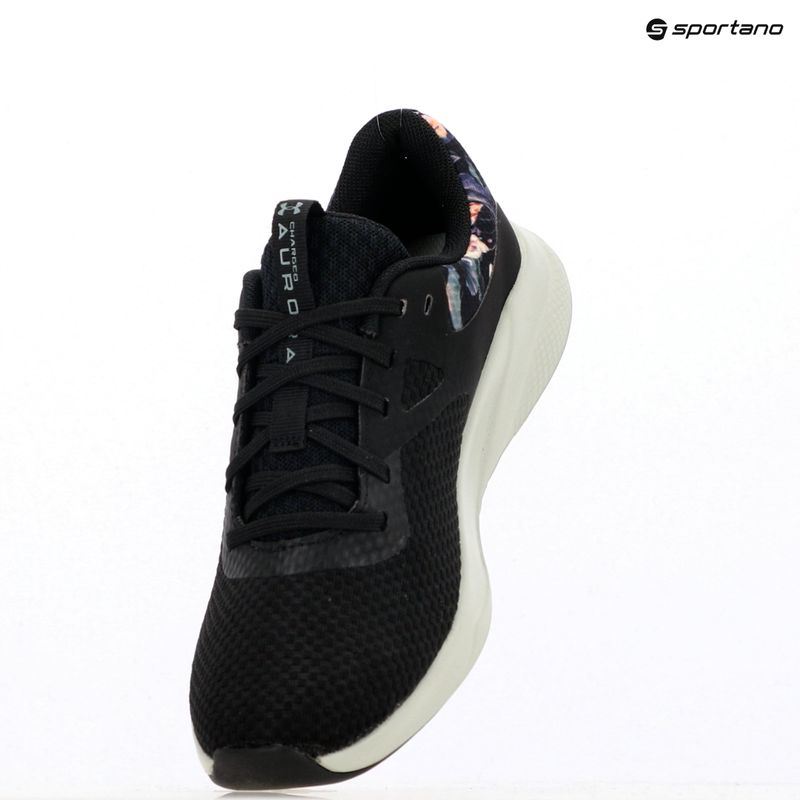 Trainingsschuhe Damen Under Armour Charged Aurora 2+ black/hydro green/metallic warm silver 15