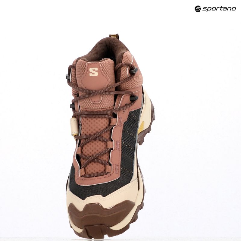 Damen-Trekking-Stiefel Salomon X Ultra 5 MID GTX Wurzelholz / french roast / rattan 11