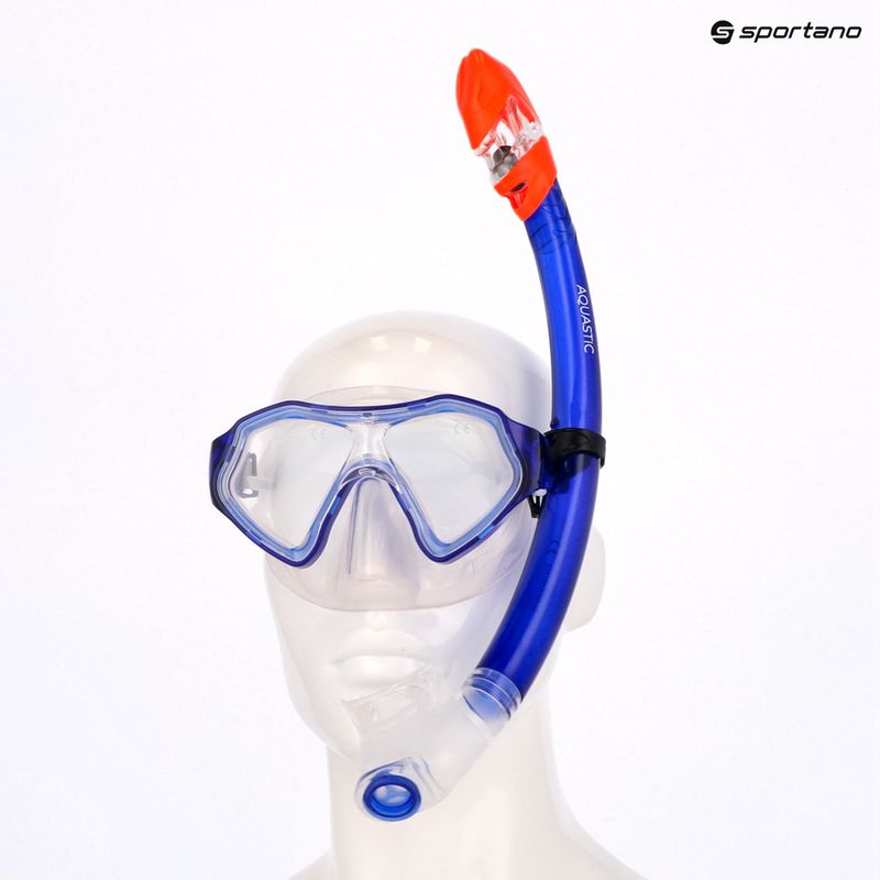 AQUASTIC Shelly Kinderschnorchelset Maske + Schnorchel + Flossen blau 16