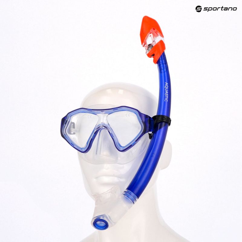 AQUASTIC Shelly Kinderschnorchelset Maske + Schnorchel dunkelblau 12