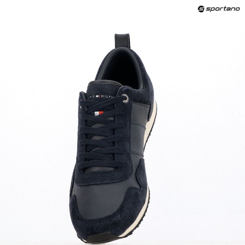Tommy Hilfiger Herrenschuhe Iconic Leder Wildleder Mix Runner Mitternacht 9
