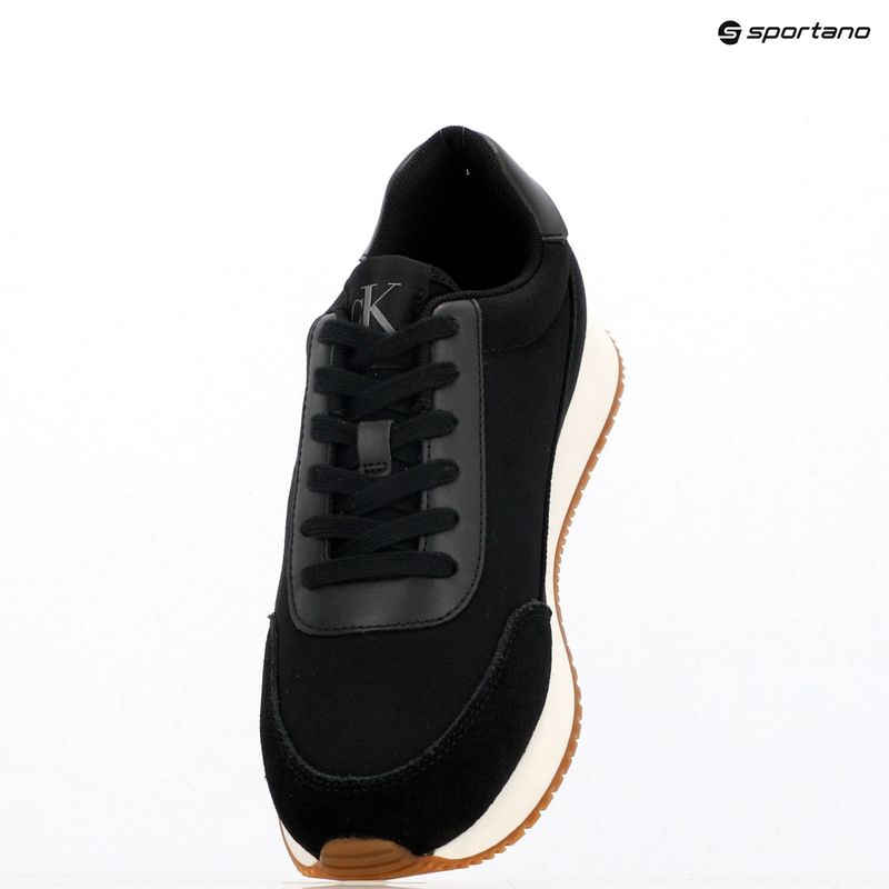 Calvin Klein Damen Schuhe YW0YW01888 Retro Runner Low Laceup Canvas schwarz/hellweiß 9