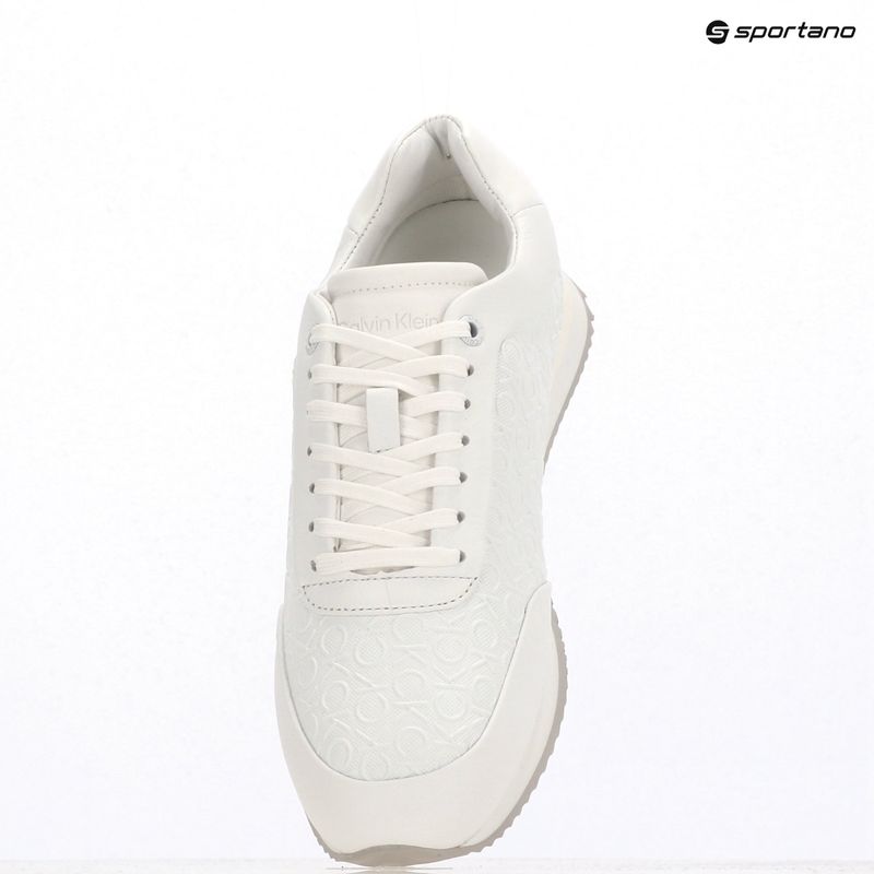 Calvin Klein Damen Schuhe HW0HW02574 Runner Lace Up Mono Pu Triple Bright White 9