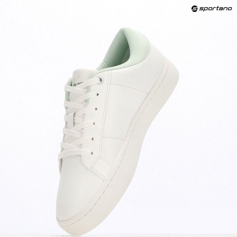 Calvin Klein Damenschuhe YW0YW01444 Classic Cupsole Lowlaceup Lth Wn Hellweiß/Mondlicht Jade 9