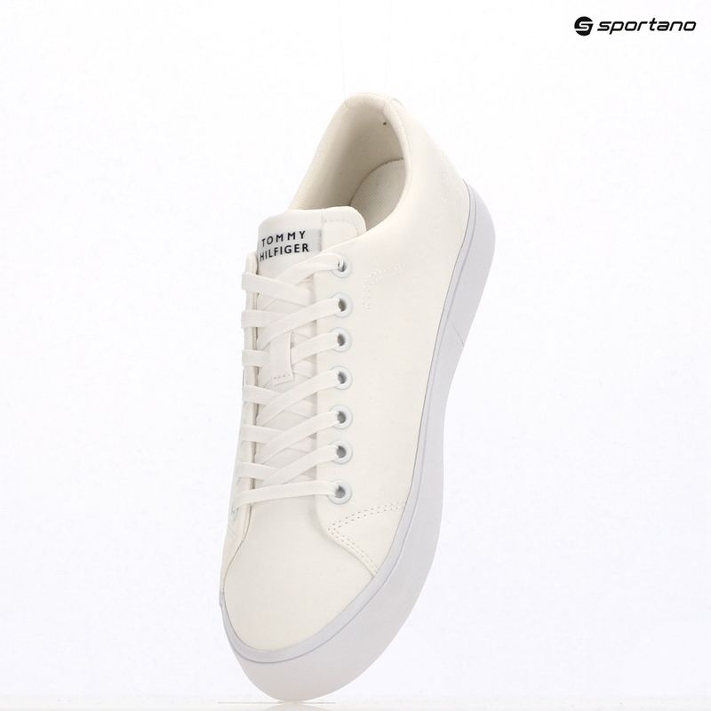 Tommy Hilfiger Herren Turnschuhe Th Hi Vulc Low Core Stripes Mesh YBS weiß 9