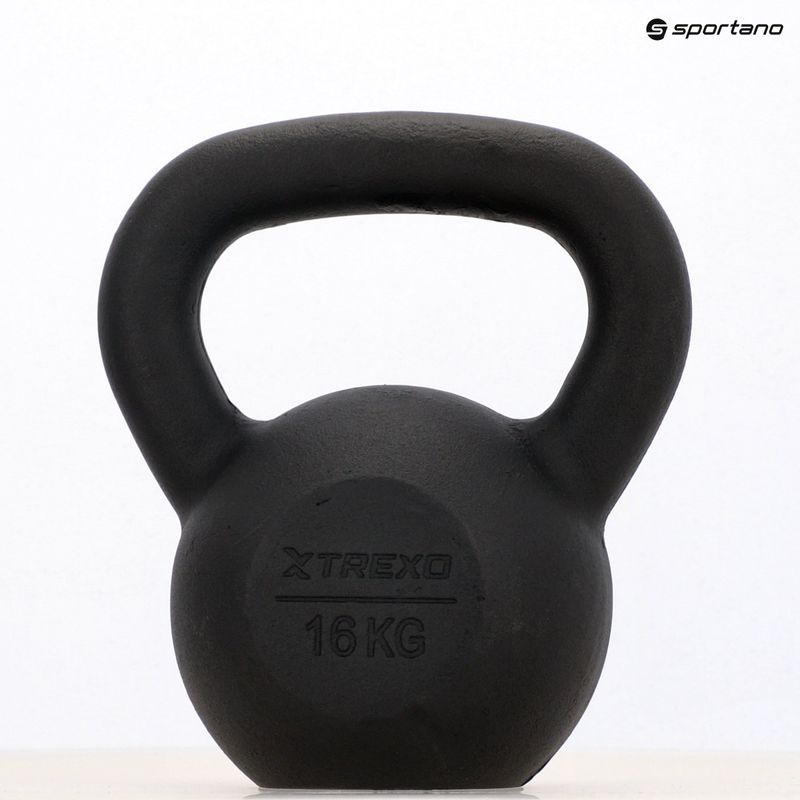 Kettelbell Gusseisen TREXO 16kg schwarz 8