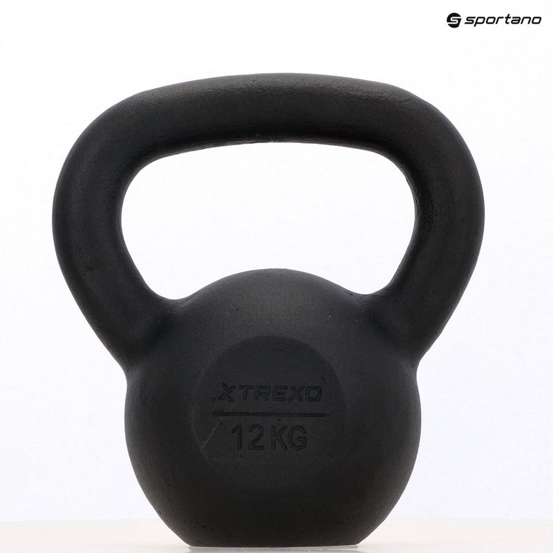 Kettelbell Gusseisen TREXO 12kg schwarz 8