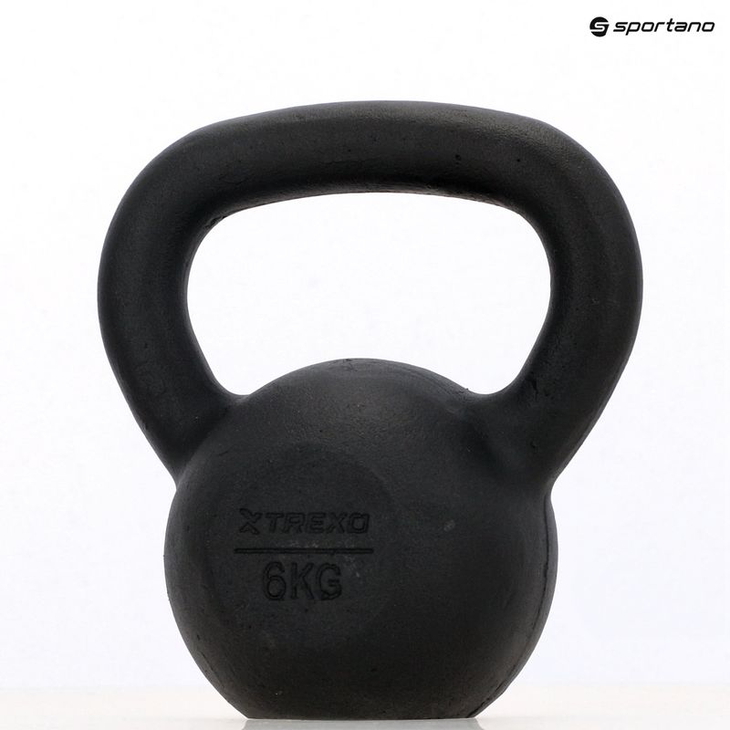 Gusseisen Kettlebell XTREXO 6kg schwarz 8