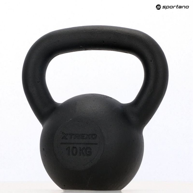 Gusseisen Kettlebell TREXO 10kg schwarz 8