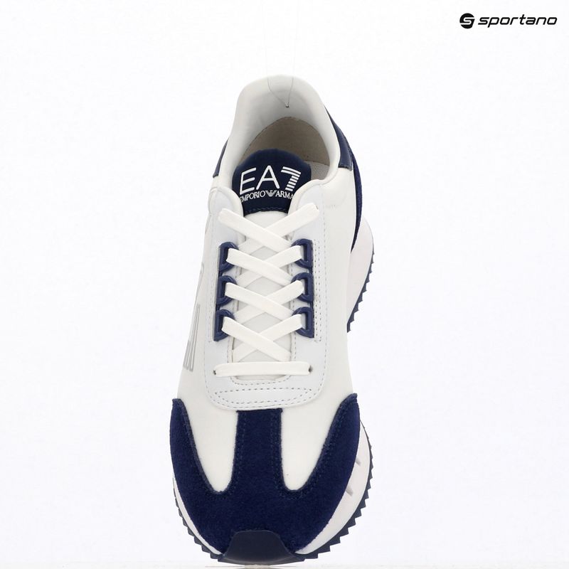 EA7 Emporio Armani Schwarz & Weiß Vintage weiß/mittelalterliche blaue Schuhe 12