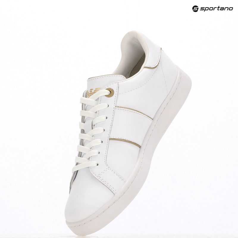 EA7 Emporio Armani Klassische Logo voll wht/Gold Detail Schuhe 12