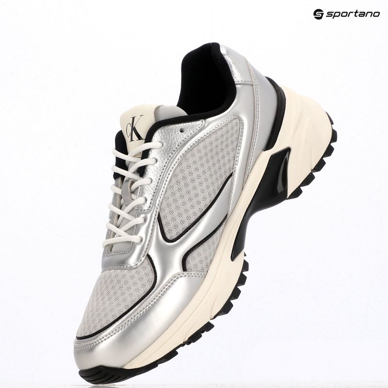 Herren-Sneaker Calvin Klein YM0YM01402 Hike Runner Laceup Mesh Mix silver/black/marshmallow 9