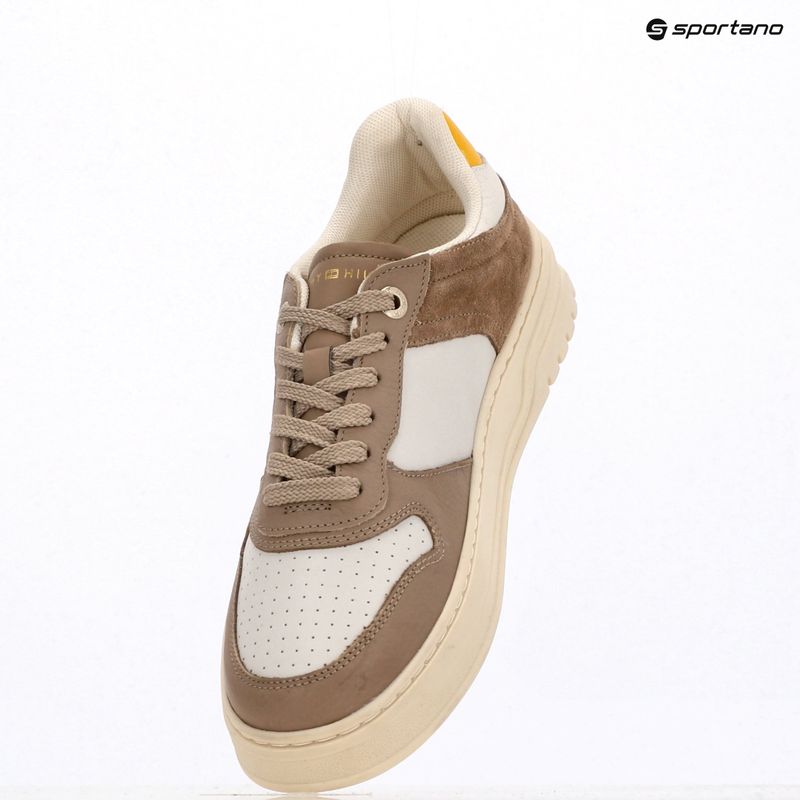 Damenschuhe Tommy Hilfiger Sporty Cupsole Tumbled Leather coastal taupe/ecru/yellow 9