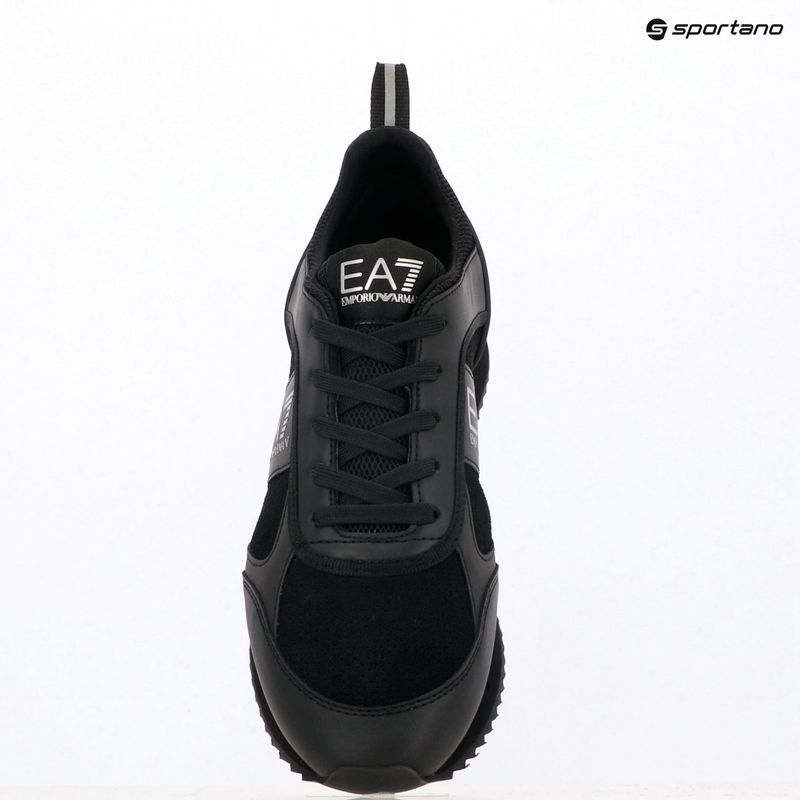 EA7 Emporio Armani Schwarz & Weiß Wildleder dreifach schwarz micropunch Schuhe 11