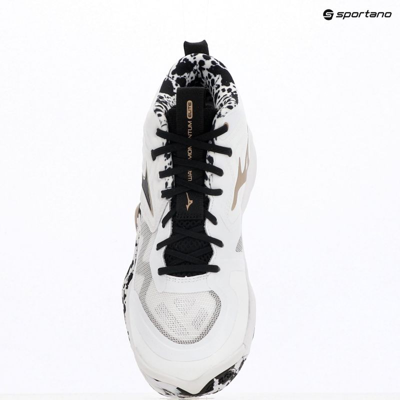 Volleyballschuhe Mizuno Wave Momentum Elite Mid white/black/gold 15