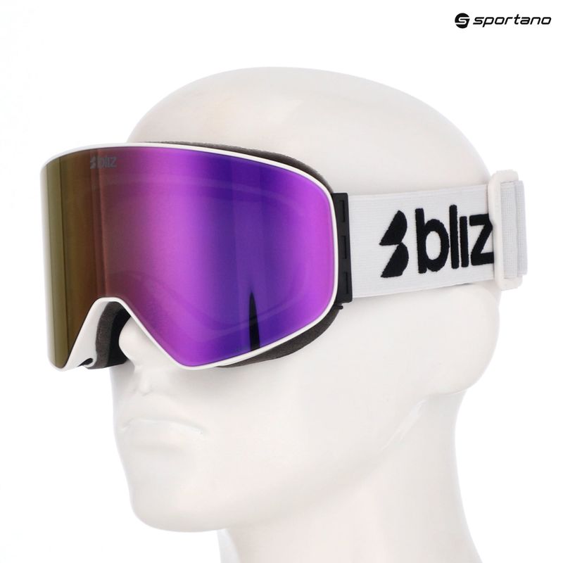 Skibrille Bliz Flow matte white/smoke/pink 7