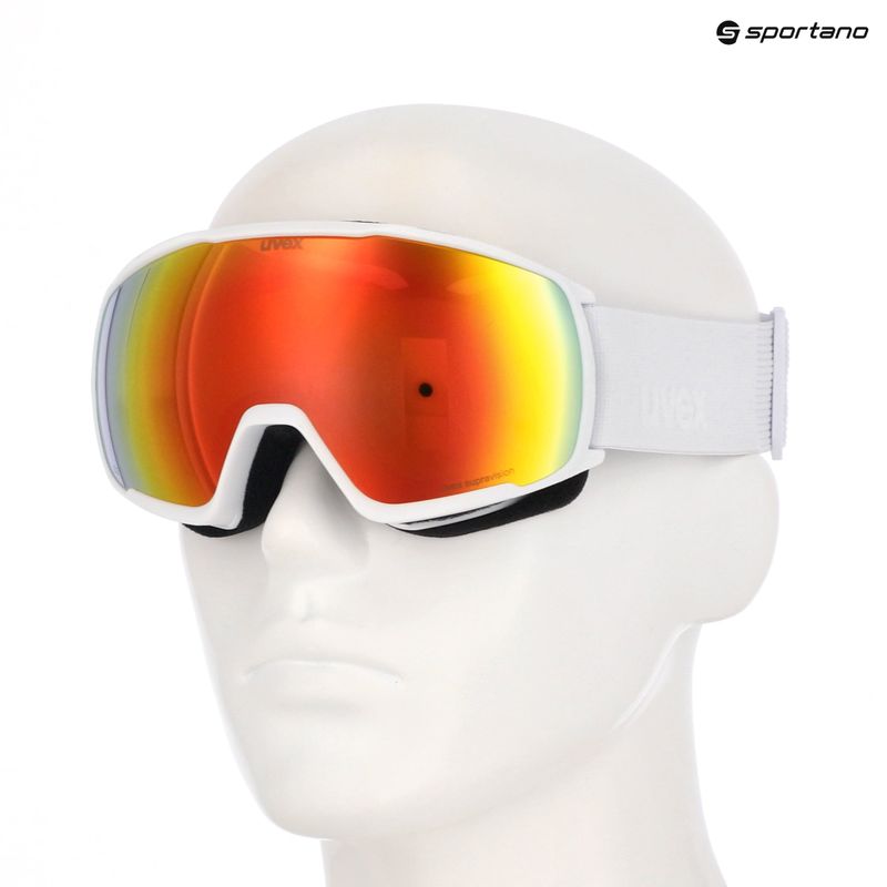 Skibrille UVEX Victorious S FM white matt/mirror orange 10